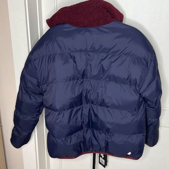 Fourlaps Women’s Polar Quilted Reversible Sherpa Jacket Burgundy/Smoke Nwt Small - Picture 5 of 11
